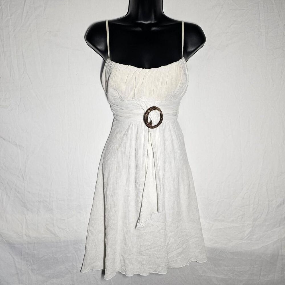 white vintage y2k 2000s babydoll coquette mini dress